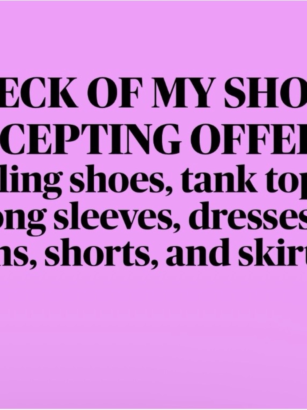 CURRENTLY ACCEPTING OFFERS